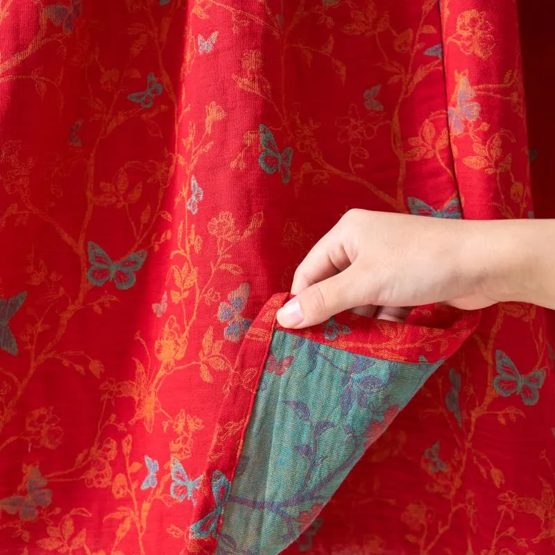 Ownkoti Vintage Schmetterling Hanfu inspiriertes Baumwoll-Nachthemd