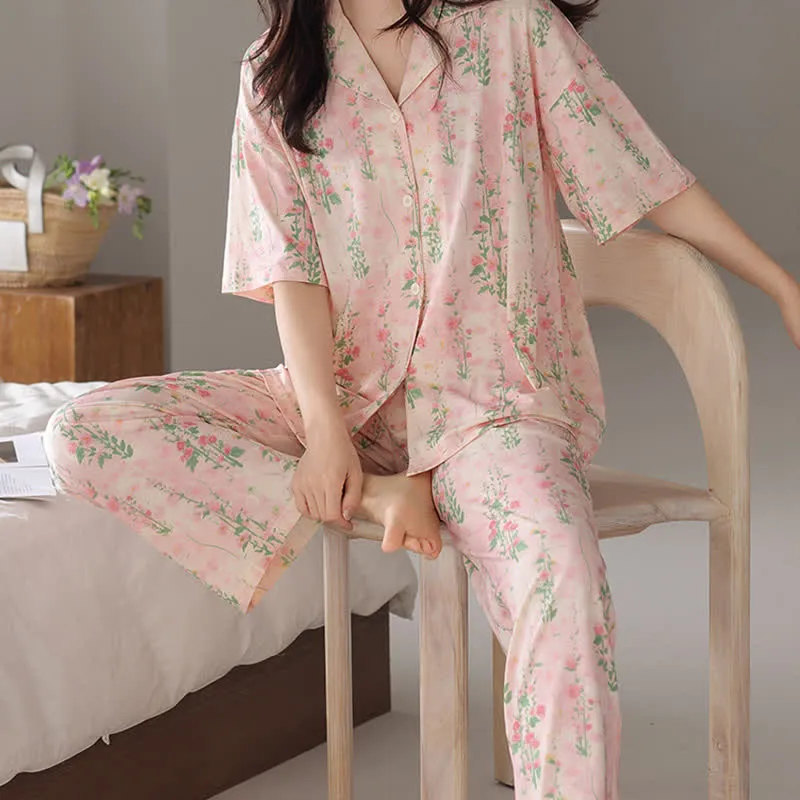 Ländliches Sommer-Loungewear-Set mit Blumenmuster