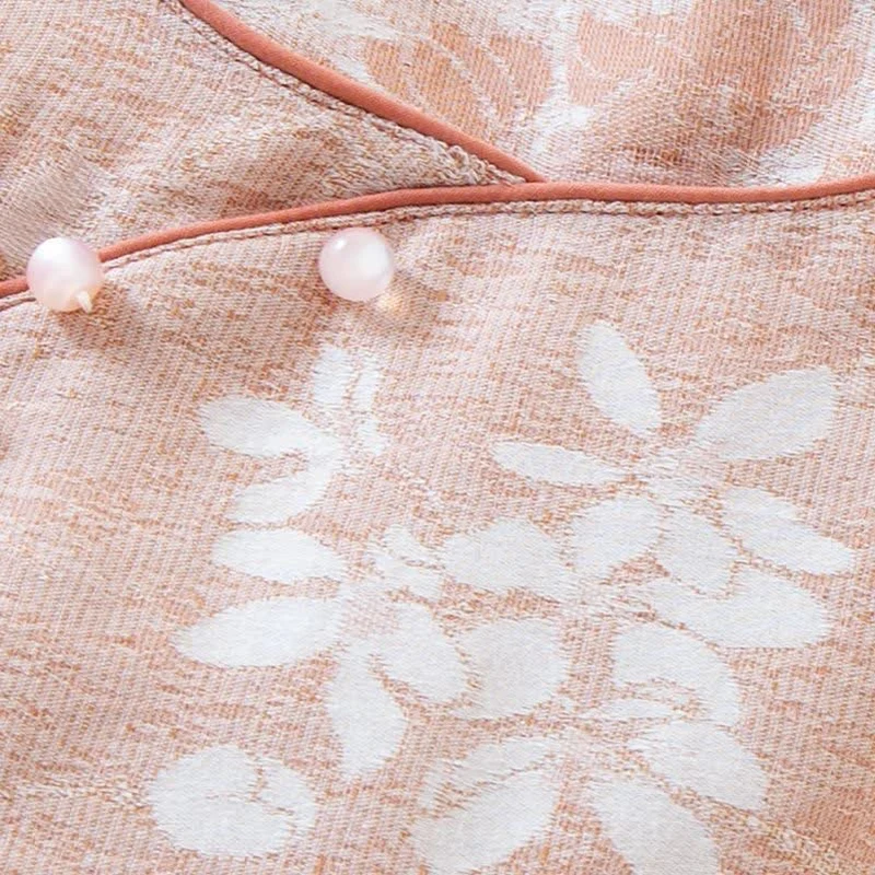 Garngefärbte Loungewear aus Vintage-Jacquard aus Baumwolle mit Perlenknöpfen