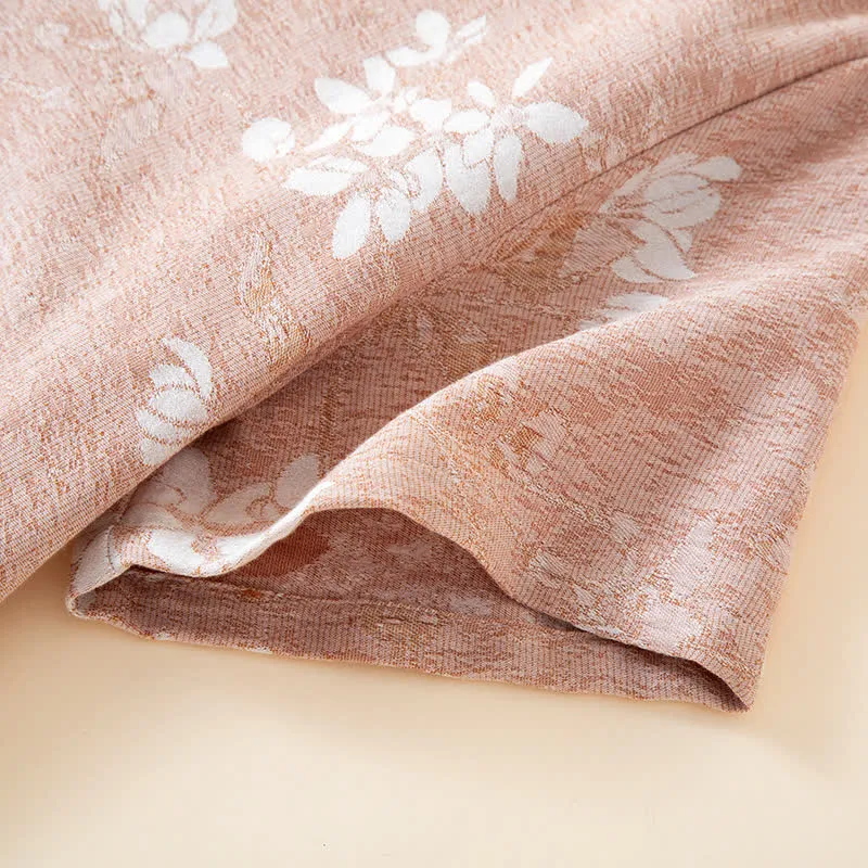 Garngefärbte Loungewear aus Vintage-Jacquard aus Baumwolle mit Perlenknöpfen