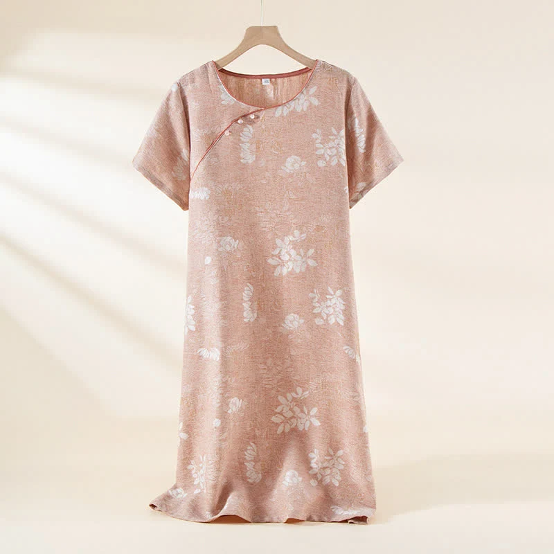 Garngefärbte Loungewear aus Vintage-Jacquard aus Baumwolle mit Perlenknöpfen