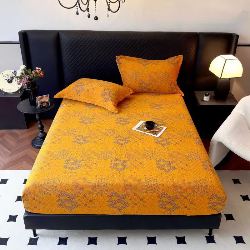 Spannbettlaken aus Baumwolle mit Retro-Fan-Muster
