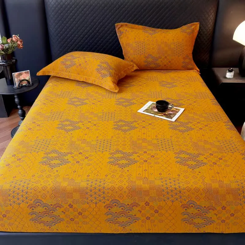 Spannbettlaken aus Baumwolle mit Retro-Fan-Muster