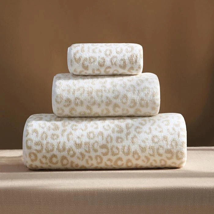 Luxuriöses Badetuch-Set mit Leopardenmuster (3er-Pack)