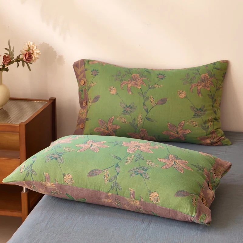 Tagesdecke „Lily“ aus Baumwollgaze im Jacquard-Stil