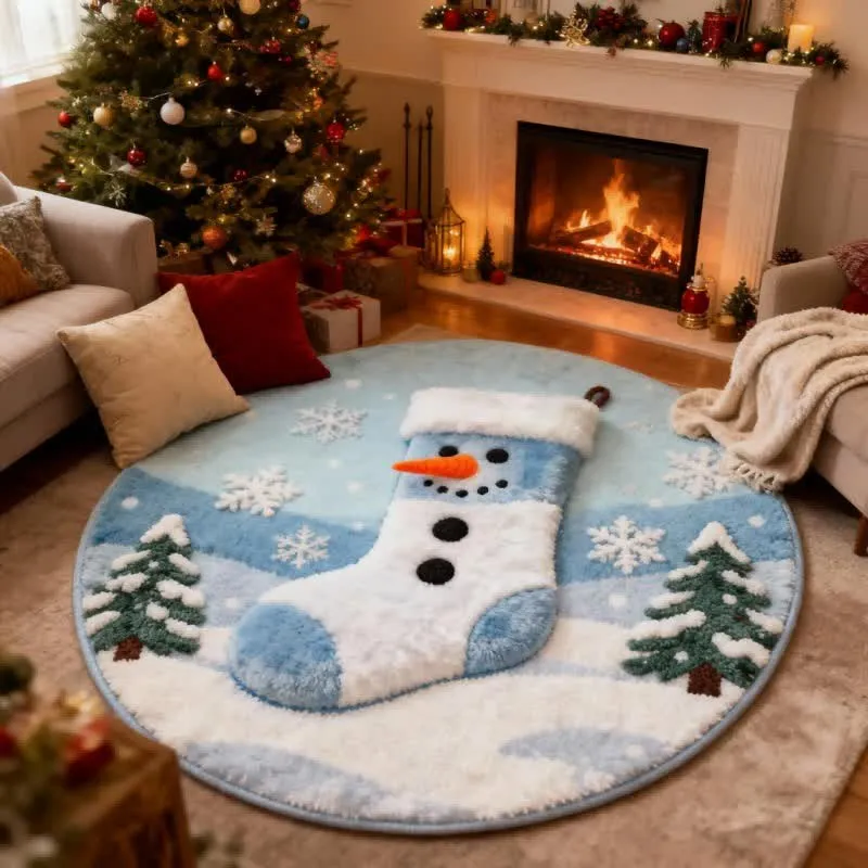 Ownkoti Kreativer Weihnachtsstrumpf-Teppich mit 3D-Effekt