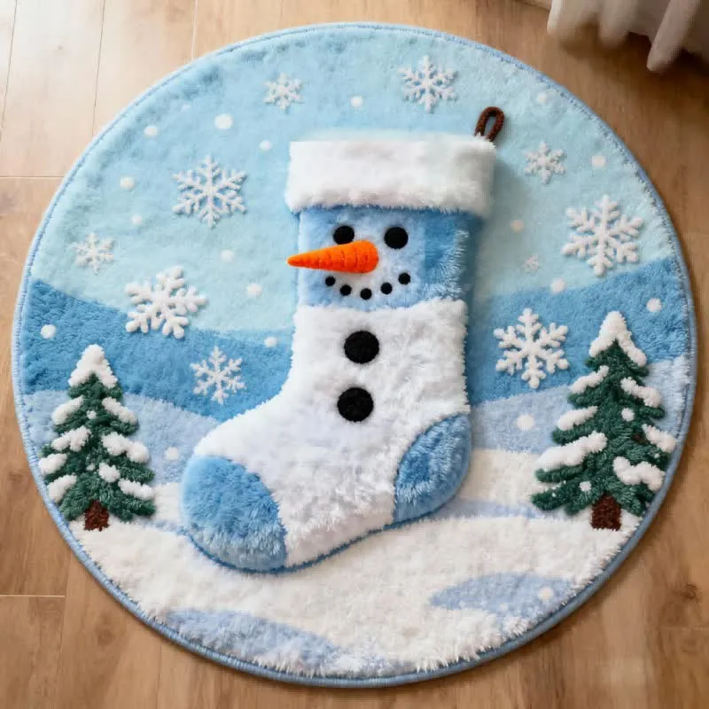 Ownkoti Kreativer Weihnachtsstrumpf-Teppich mit 3D-Effekt