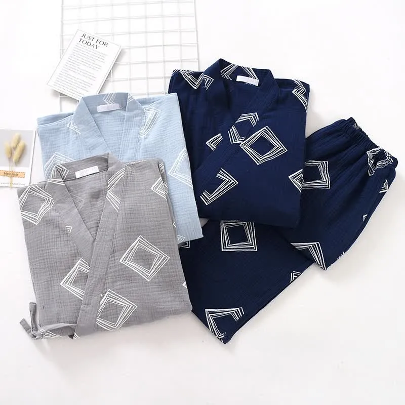 Ownkoti Unisex Diamond Baumwollkimono Loungewear Set