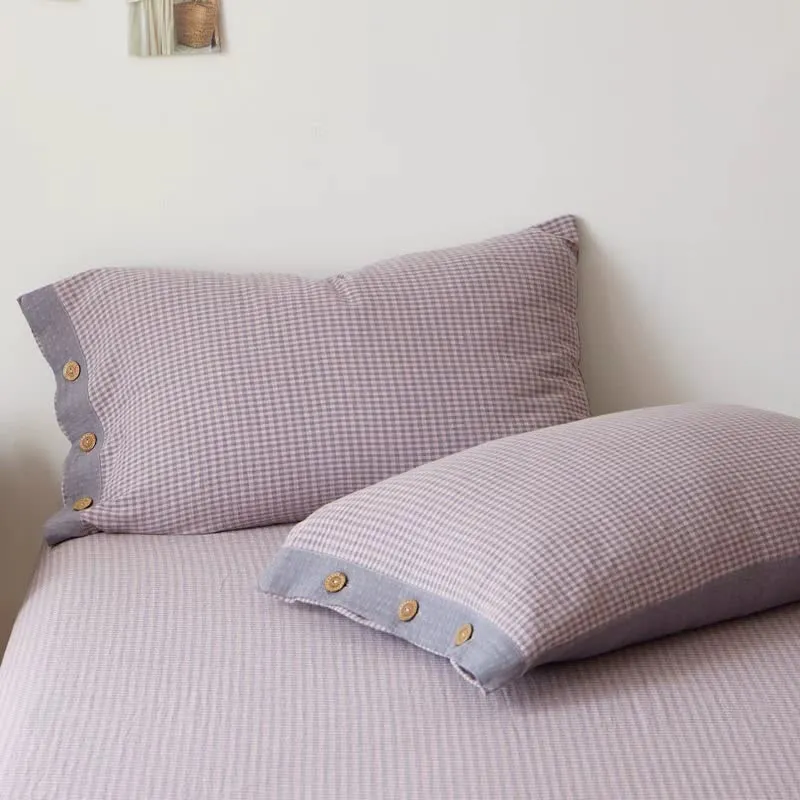 Tagesdecke aus kariertem Doppelgaze-Jacquard aus Baumwolle