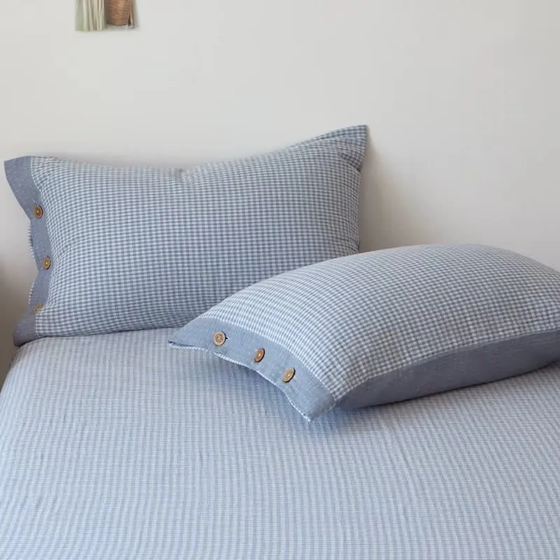 Tagesdecke aus kariertem Doppelgaze-Jacquard aus Baumwolle