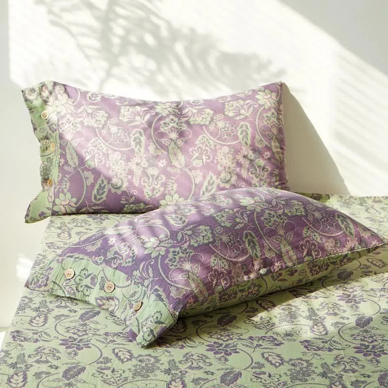 Tagesdecke aus Baumwollgaze-Jacquard mit abstraktem Blumenmuster