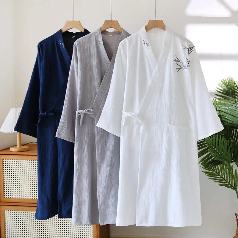Unisex-Bademantel aus Bambus-Baumwoll-Gaze