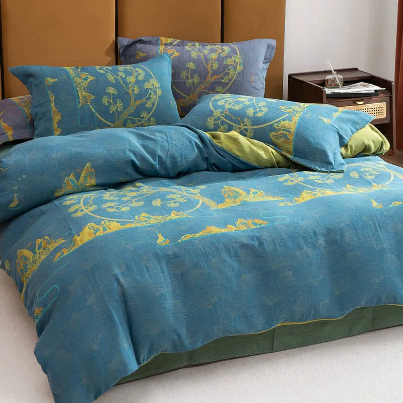 Wendebettwäscheset aus Jacquard-Baumwolle im Querformat (4-teilig)