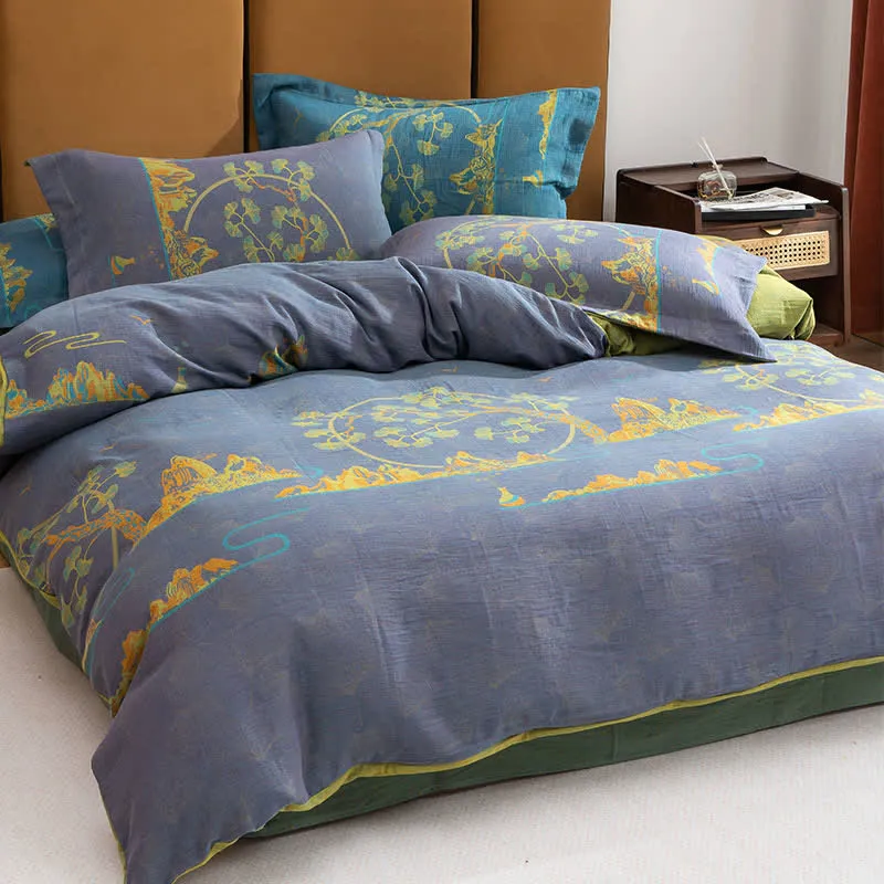 Wendebettwäscheset aus Jacquard-Baumwolle im Querformat (4-teilig)