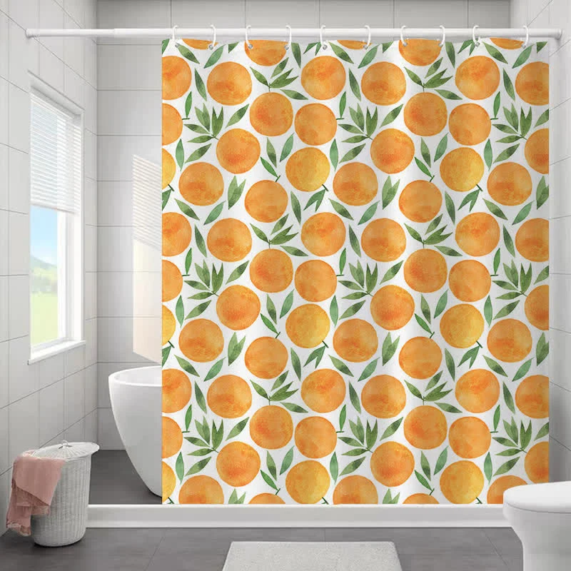 Ländlicher orangefarbener wasserdichter Duschvorhang