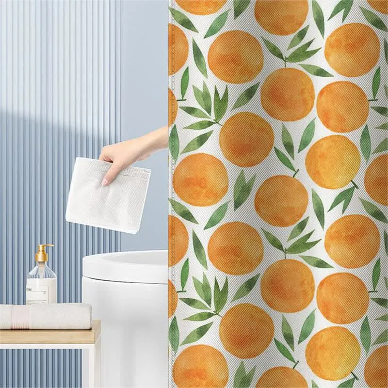 Ländlicher orangefarbener wasserdichter Duschvorhang