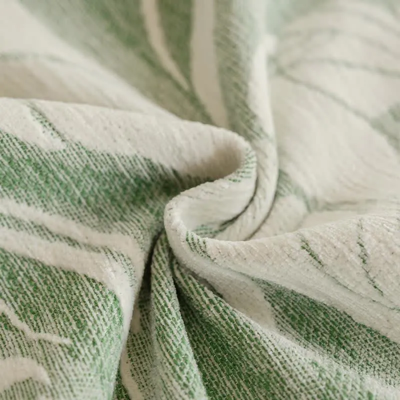 Grüne Tulpen-Chenille-Sofadecke