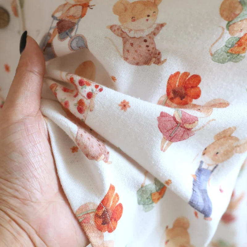 Loungewear-Set aus gebürsteter Baumwolle mit Cartoon-Tiermotiven