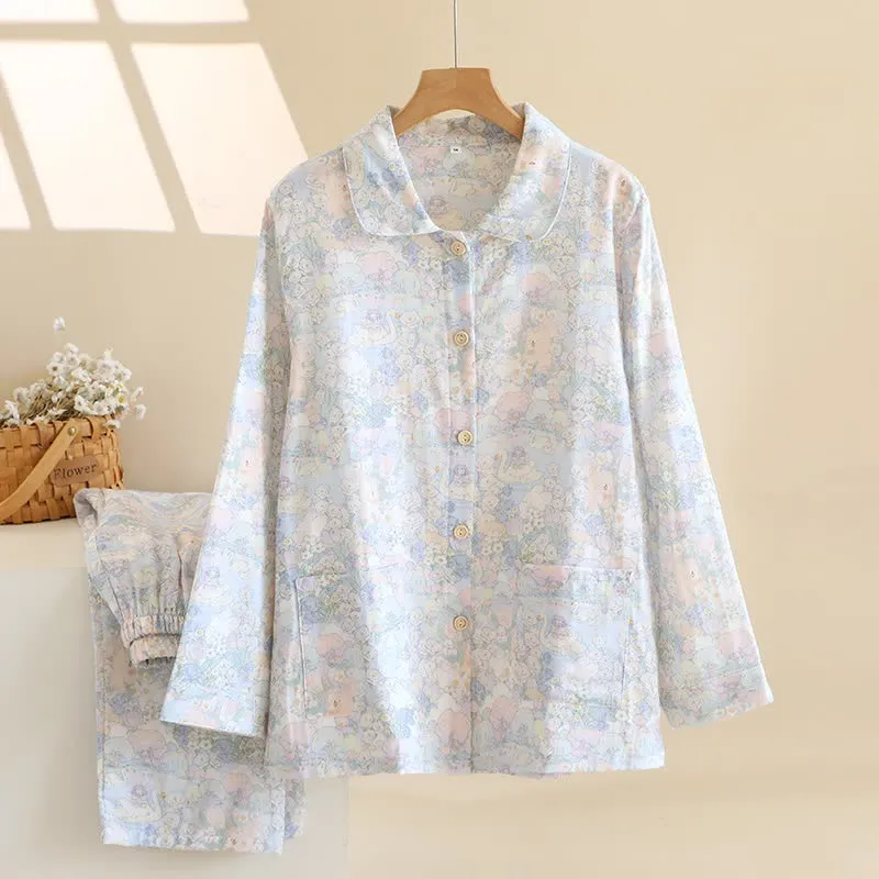 Swan Garden Loungewear-Set aus gebürsteter Baumwolle