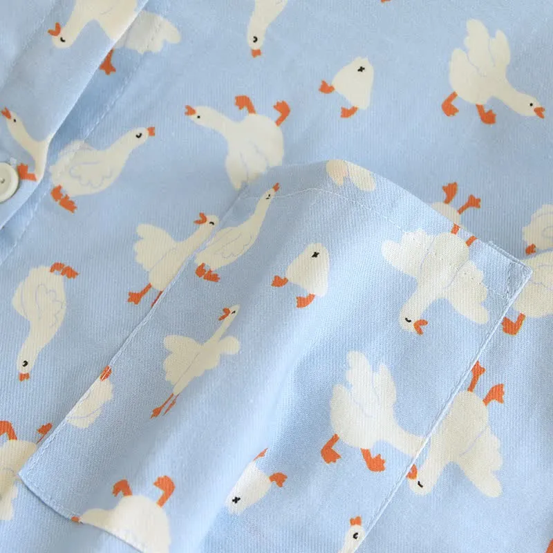 Loungewear-Set aus gebürsteter Baumwolle von Goose