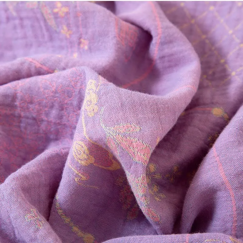 Ownkoti Oriental Retro Jacquard Baumwollgaze Loungewear