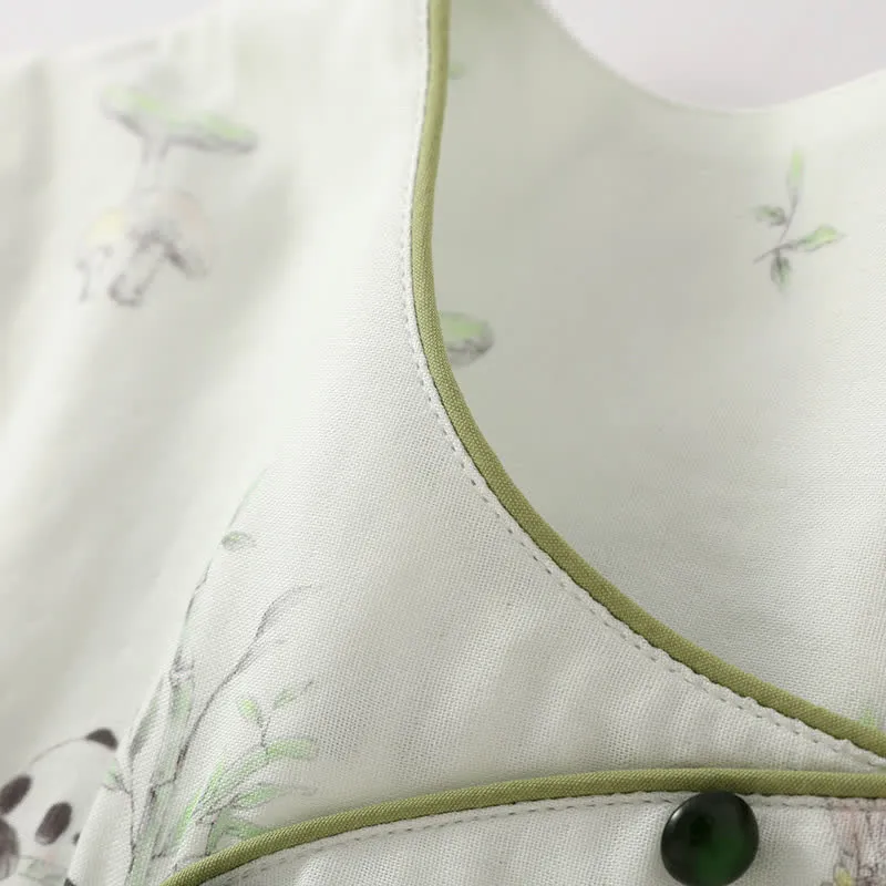 Ländliches Panda-Pyjama-Set aus Bambusfaser