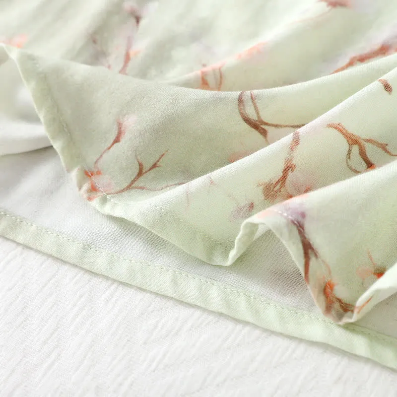 Pflaumenblüten-Pyjama-Set aus Bambusfaser