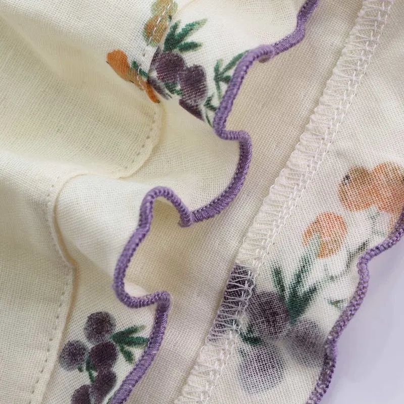 Loungewear-Set aus Baumwollgaze mit Mispelfrüchten