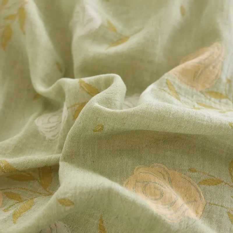 Bettwäsche aus Baumwollgaze mit Jacquardmuster in Pastellrosa
