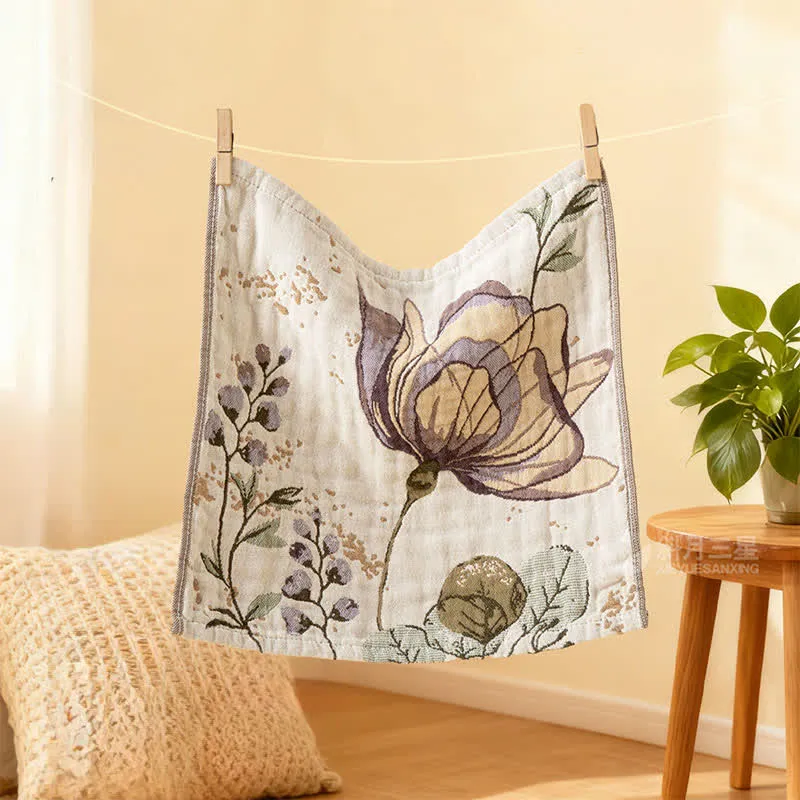 Ownkoti Elegantes, saugfähiges Küchenhandtuch aus Baumwolle mit Blumenmuster