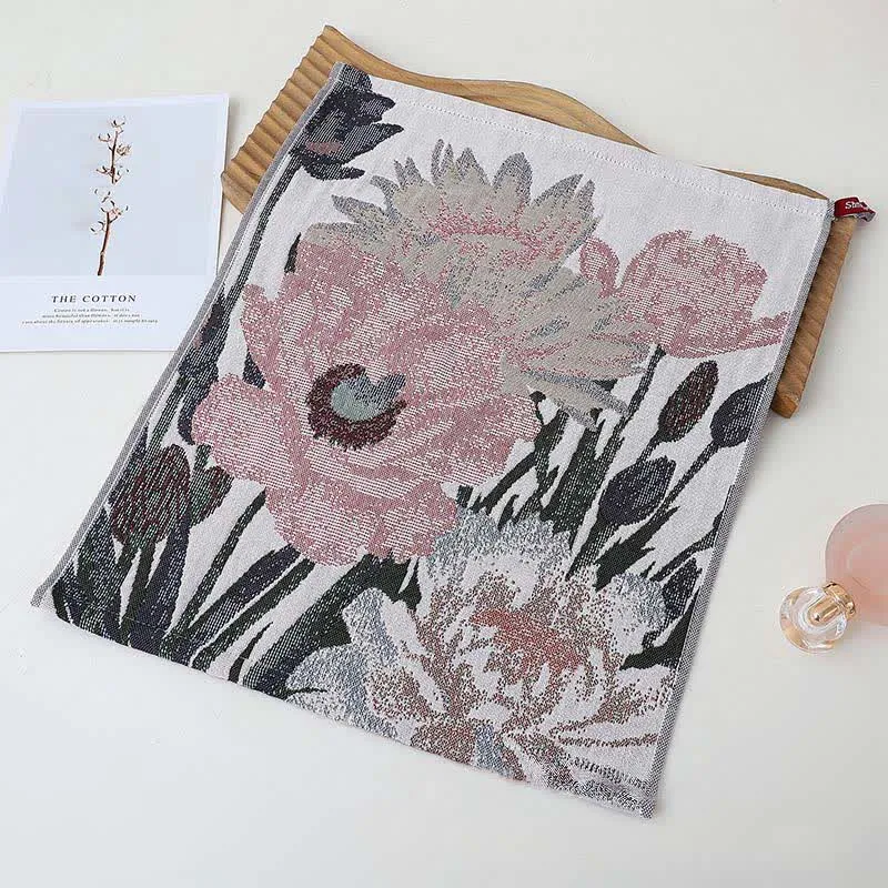 Ownkoti Luxuriöses, saugfähiges Küchenhandtuch aus Baumwolle mit Blumenmuster