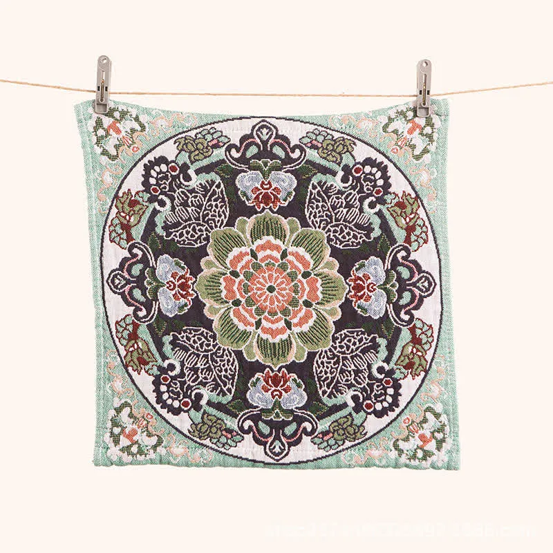 Ownkoti Retro Floral Baumwoll-Küchenhandtuch, saugfähig
