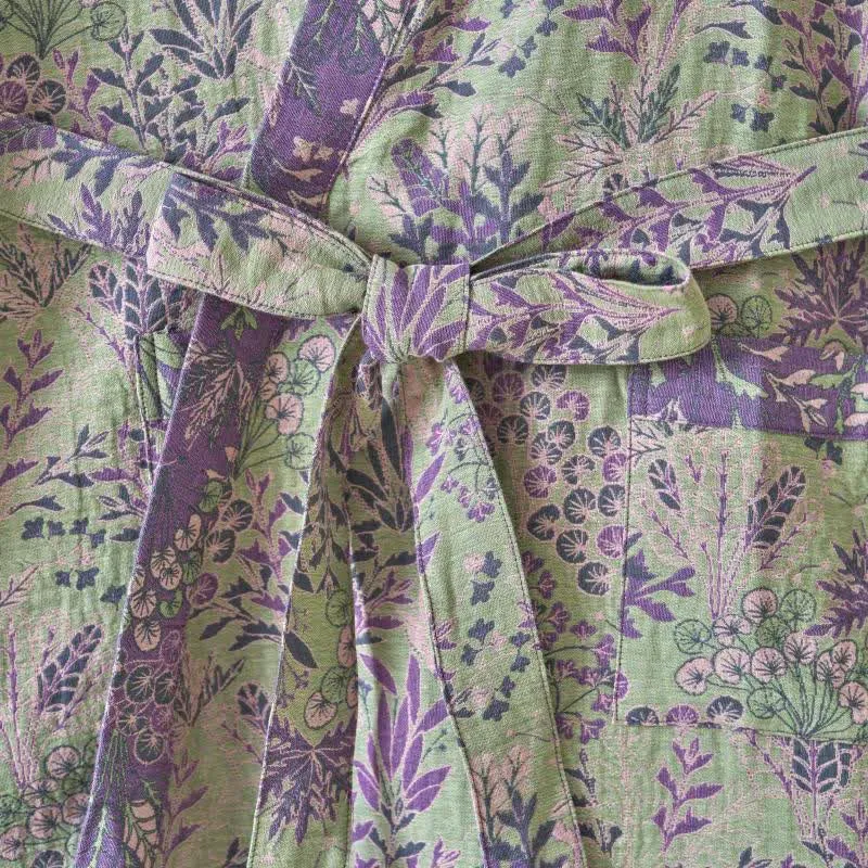 Kimono-Robe aus Baumwollgaze mit botanischem Bezug