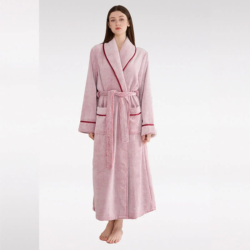 Unisex Plüschbademantel, einfarbig, warm