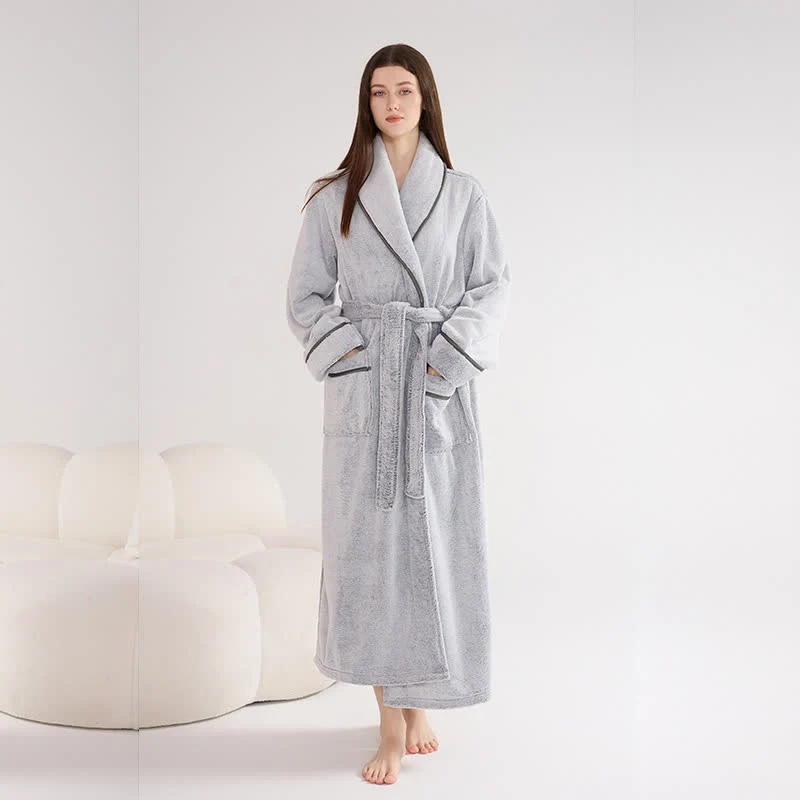 Unisex Plüschbademantel, einfarbig, warm