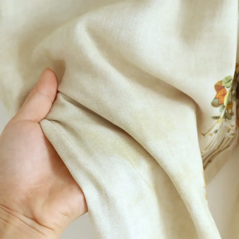 Retro-Pyjama-Set aus Bambusfaser mit Blumenmuster