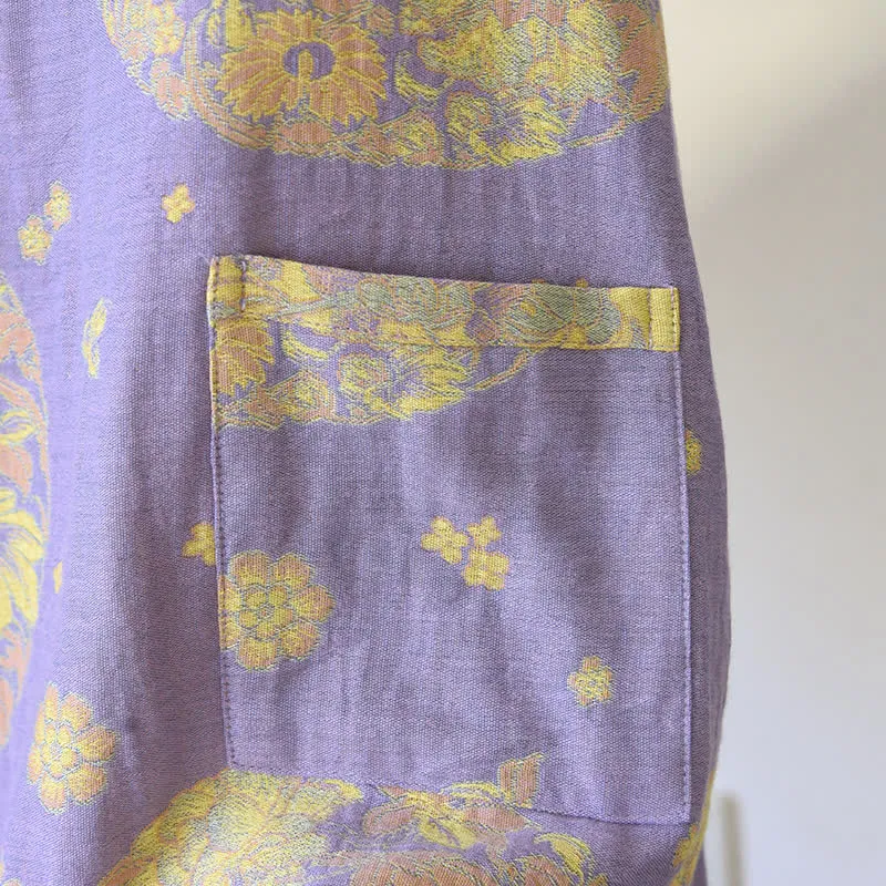 Pyjama-Set aus Baumwollgaze mit V-Ausschnitt und Vintage Blossom