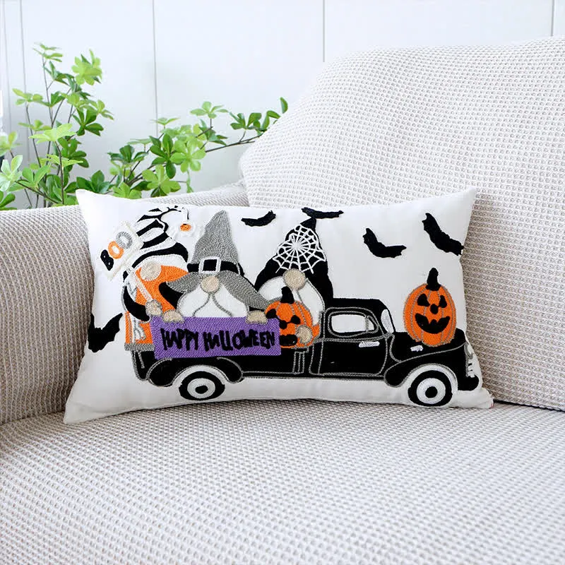 Bestickter dekorativer Kissenbezug für Halloween-Feiertage