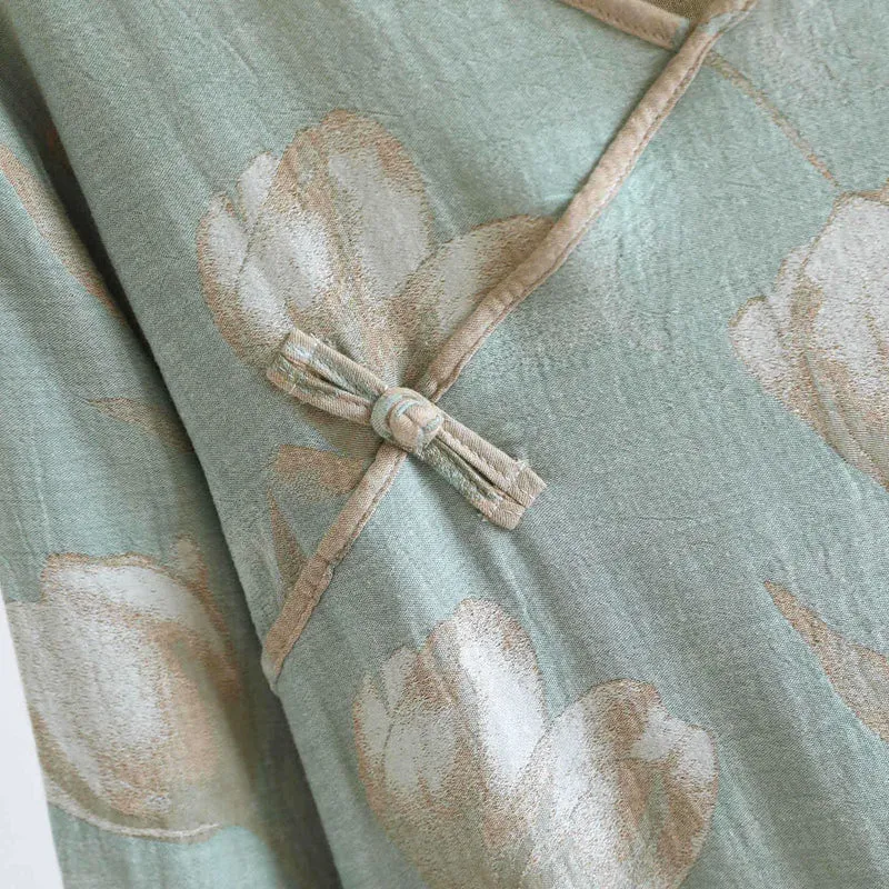 Tulip Nachthemd aus natürlichem Baumwollgaze-Jacquard