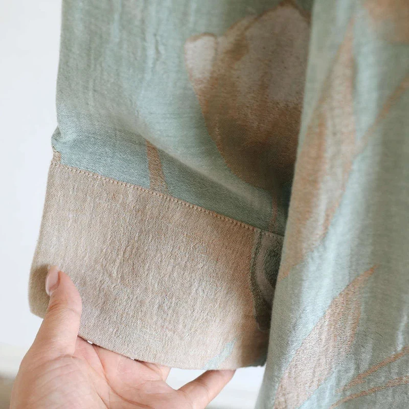 Tulip Nachthemd aus natürlichem Baumwollgaze-Jacquard