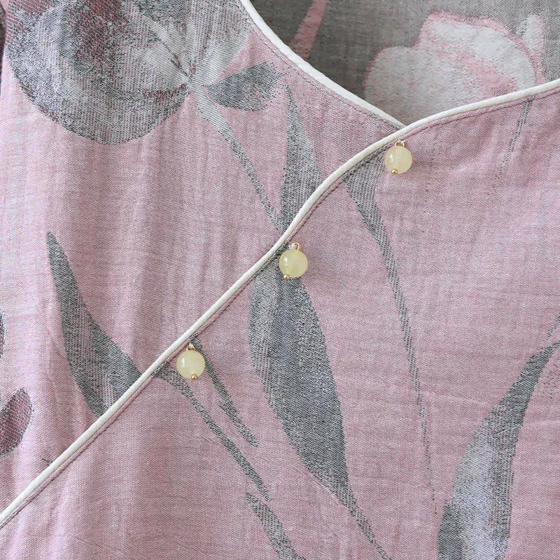 Tulip Loungewear-Set aus Baumwollgaze-Jacquard