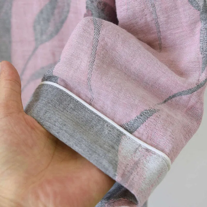 Tulip Loungewear-Set aus Baumwollgaze-Jacquard