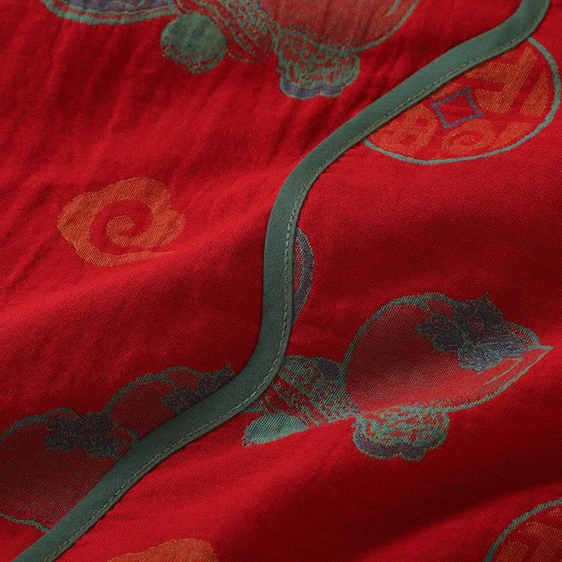 Nachtwäsche aus Baumwolle im orientalischen Stil mit Kürbis-Persimmon-Muster
