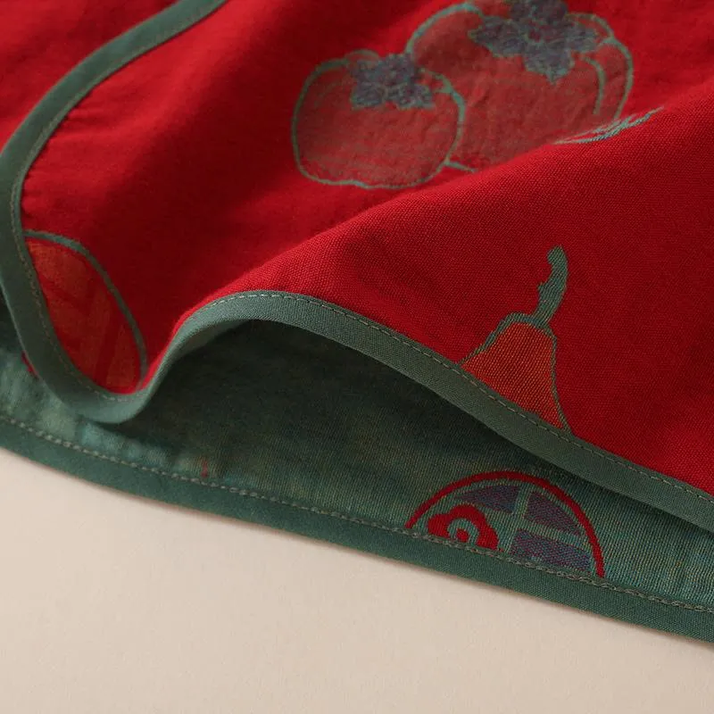 Nachtwäsche aus Baumwolle im orientalischen Stil mit Kürbis-Persimmon-Muster