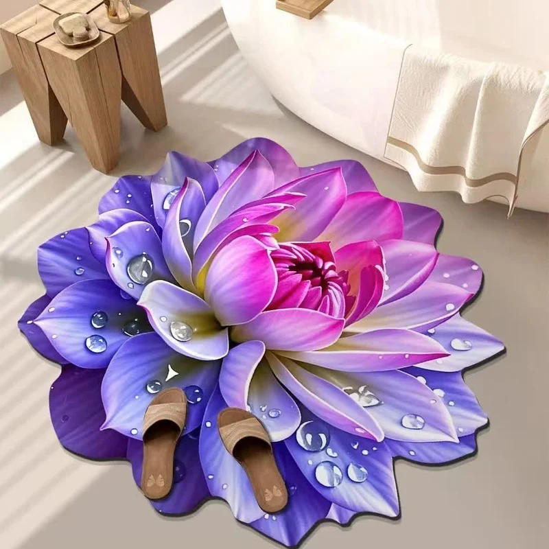 Bunter Teppich mit floralem 3D-Effekt