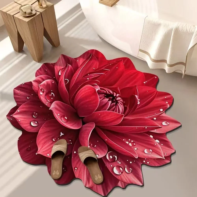 Bunter Teppich mit floralem 3D-Effekt