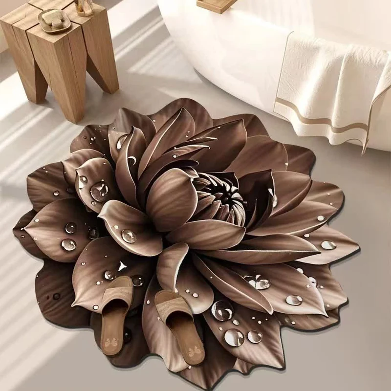 Bunter Teppich mit floralem 3D-Effekt