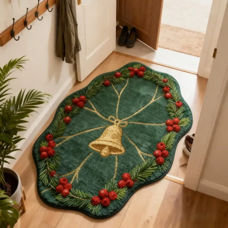 Weihnachtsglocken-Teppich in Form eines Lotusblatts