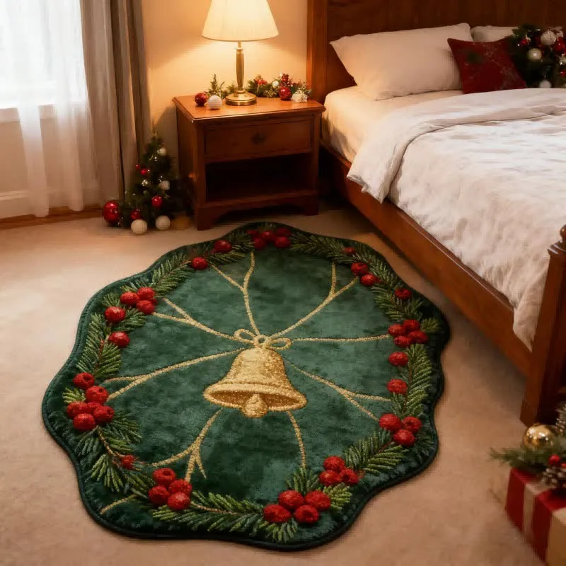 Weihnachtsglocken-Teppich in Form eines Lotusblatts