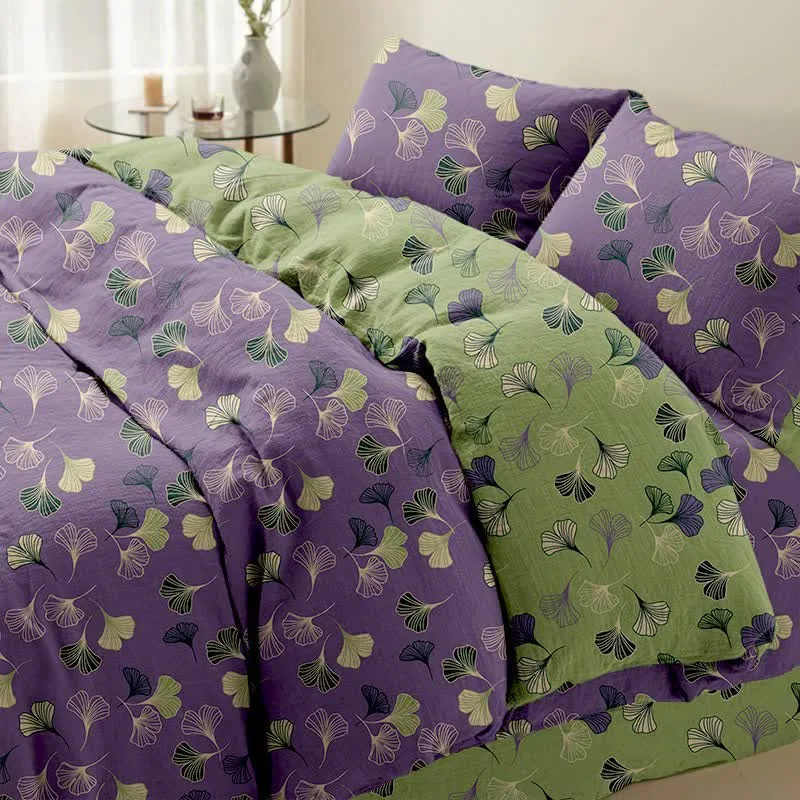 Ownkoti Ginkgo Baumwoll-Wendebettwäsche-Set (4-teilig)